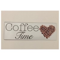  Coffee Time Sign Tin/Plastic Rustic Wall Plaque House Country Cafe Bean    292045924988